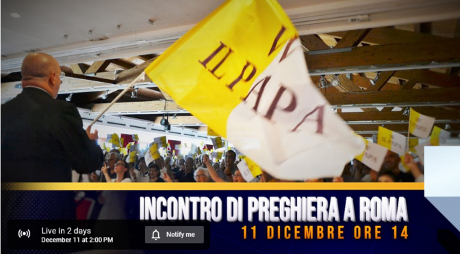 Convegno Internationale “Papa Benedetto XVI” – 11 Dec. Park Mariott Hotel alle 14,00